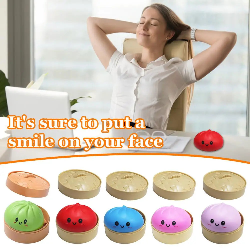 Dumpling Stress Balls Fidget Sensory Toy Simulation Food with Little Steamer Squeeze Dough Ball Stress Relief Hand Toy 1pcs 2026