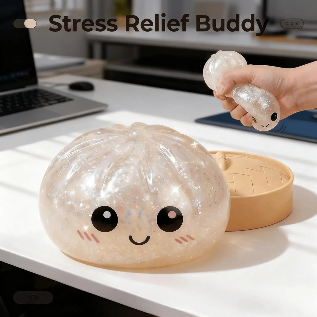 Simulation Flash Dumpling Pressure Ball Slow Rebound Soft Pinch Decompression Toy Office Desk Decor Birthday Gift Children&Adult