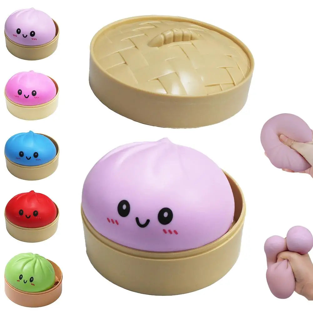 Dumpling Stress Balls Fidget Sensory Toy Simulation Food with Little Steamer Squeeze Dough Ball Stress Relief Hand Toy 1pcs 2026