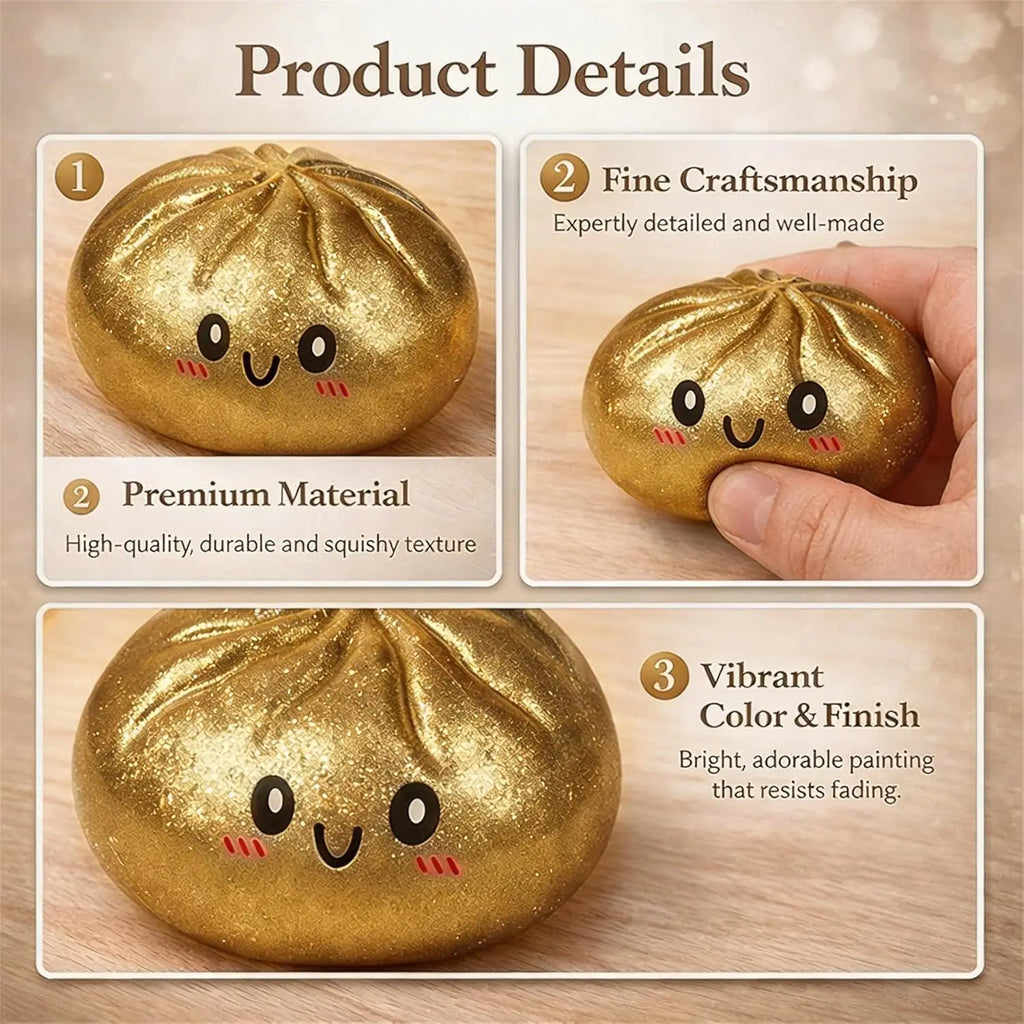 Simulation Flash Dumpling Pressure Ball Slow Rebound Soft Pinch Decompression Toy Office Desk Decor Birthday Gift Children&Adult