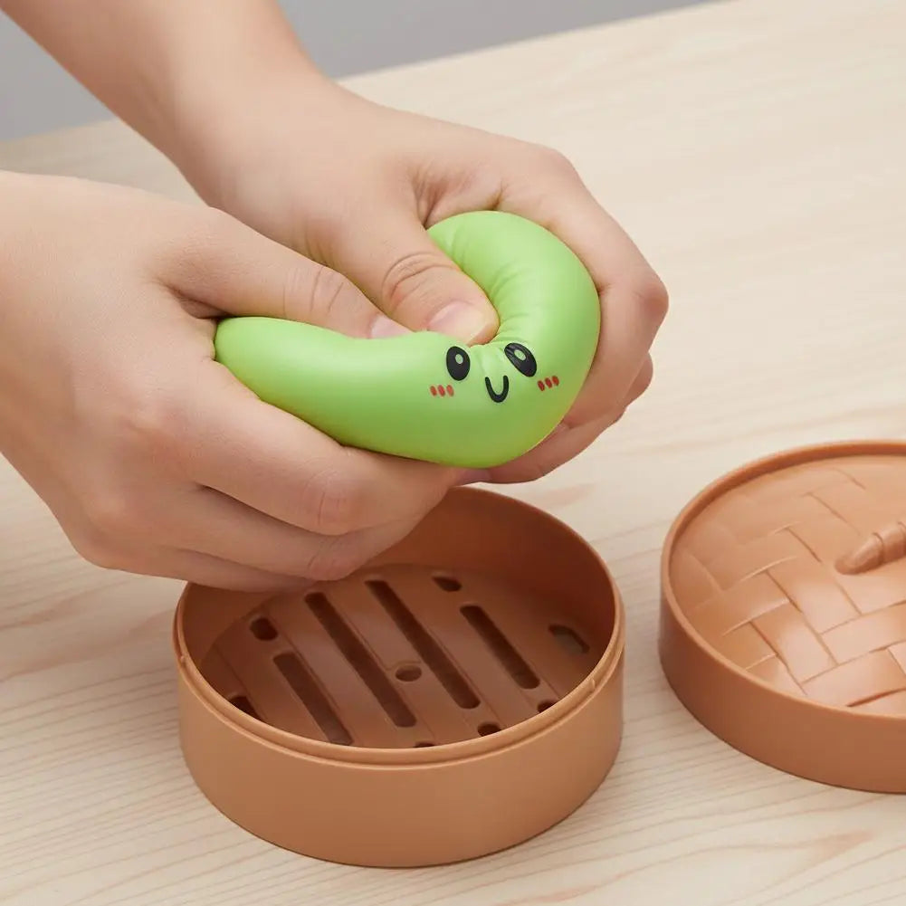 Dumpling Stress Balls Fidget Sensory Toy Simulation Food with Little Steamer Squeeze Dough Ball Stress Relief Hand Toy 1pcs 2026