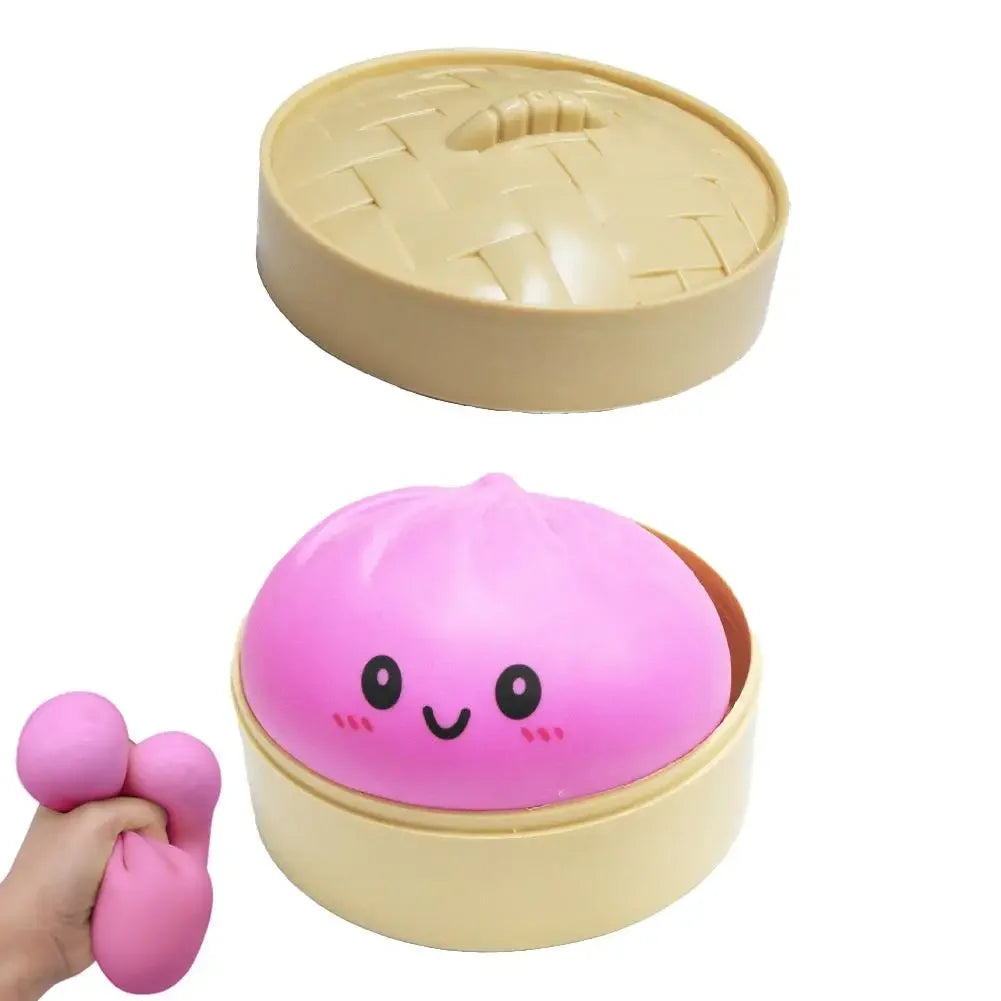 Dumpling Stress Balls Fidget Sensory Toy Simulation Food with Little Steamer Squeeze Dough Ball Stress Relief Hand Toy 1pcs 2026