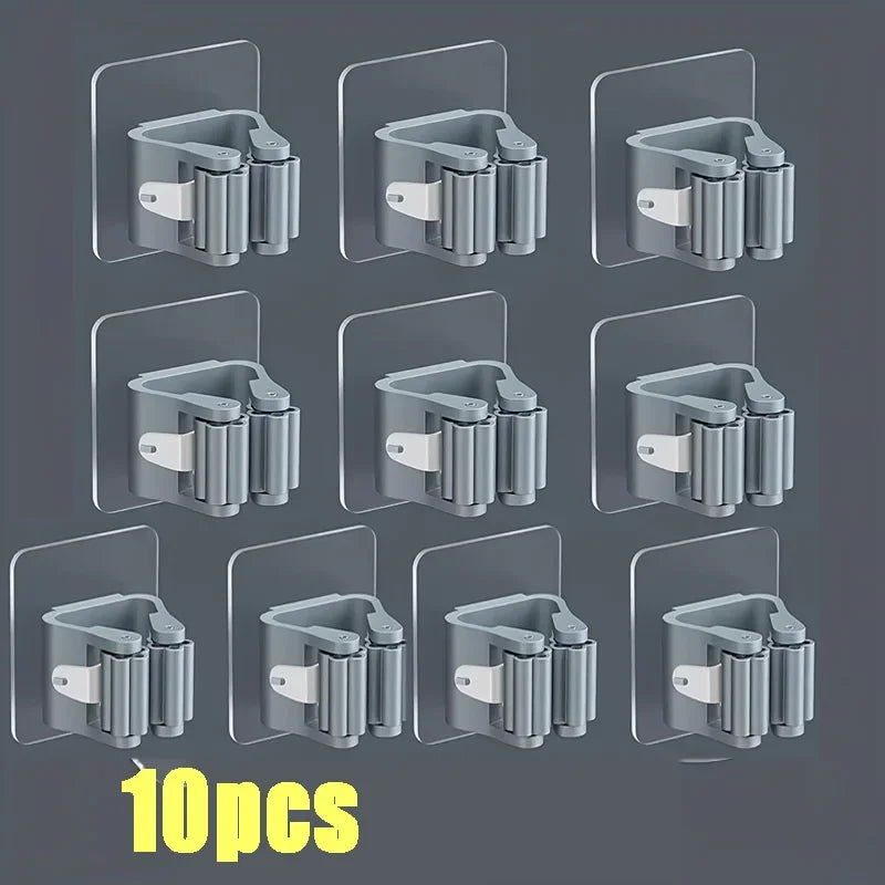 Home Storage Rack Wall Hanging Shelf Bathroom Shower Holder Storage Traceless Hook Mop Organizer Waterproof Broom Hanger