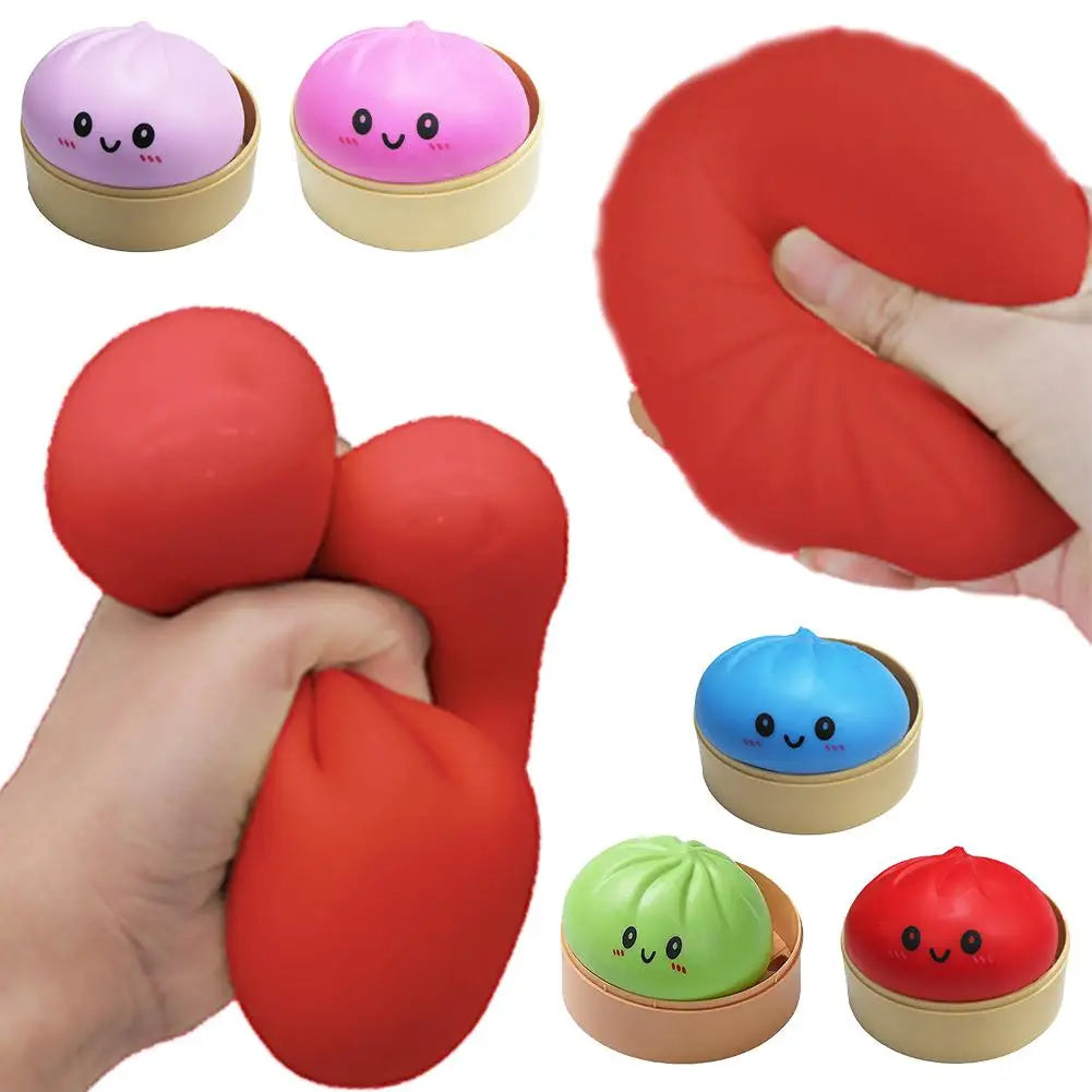 Dumpling Stress Balls Fidget Sensory Toy Simulation Food with Little Steamer Squeeze Dough Ball Stress Relief Hand Toy 1pcs 2026