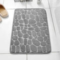 3D Non Slip Bathroom Mat Bath Mats Absorbent Doormat Carpet Cobblestone Embossed Door Floor Mats Machine Washable Quick Drying