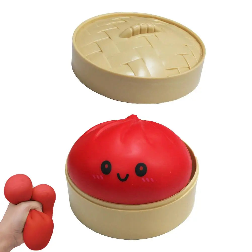 Dumpling Stress Balls Fidget Sensory Toy Simulation Food with Little Steamer Squeeze Dough Ball Stress Relief Hand Toy 1pcs 2026