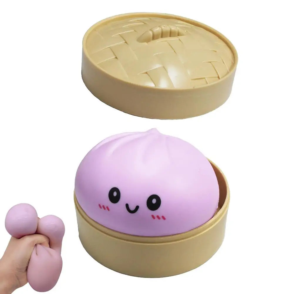 Dumpling Stress Balls Fidget Sensory Toy Simulation Food with Little Steamer Squeeze Dough Ball Stress Relief Hand Toy 1pcs 2026