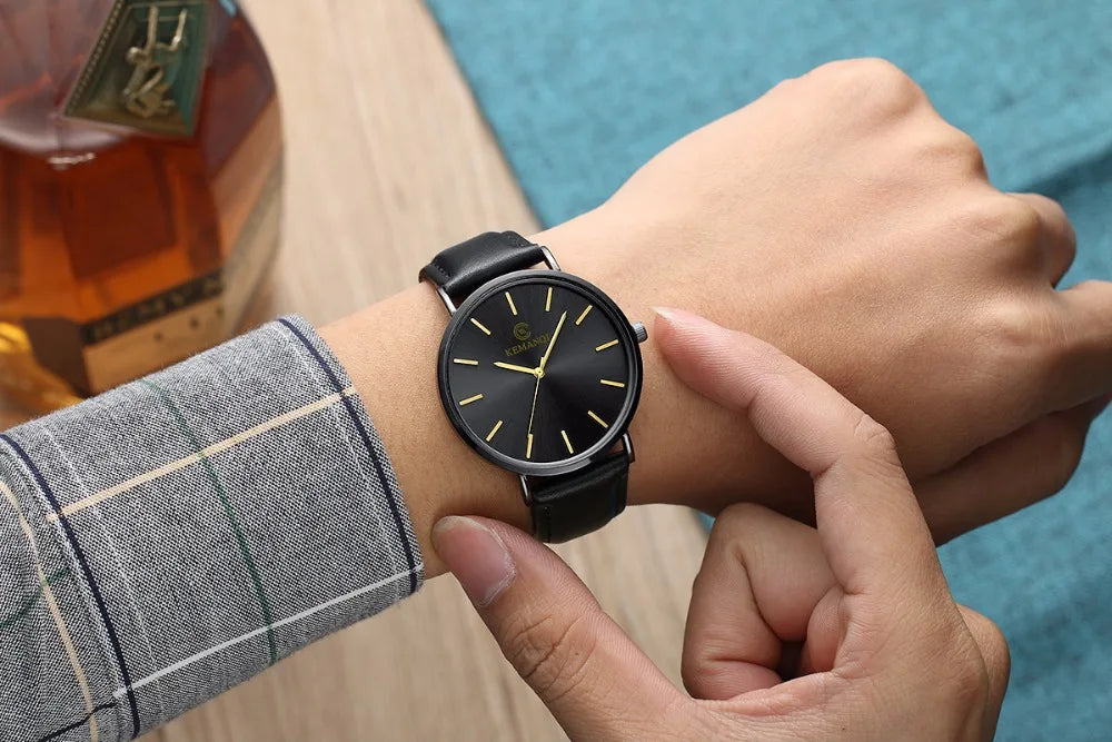 2025 Luxury Business Men Watches Men Gold Watch Ultra Thin Mens Watches Leather Quartz Watch Man Wristwatch Horloge Mannen