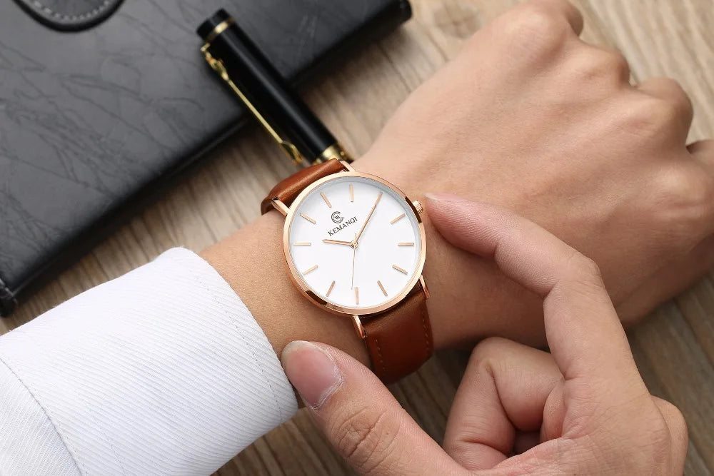 2025 Luxury Business Men Watches Men Gold Watch Ultra Thin Mens Watches Leather Quartz Watch Man Wristwatch Horloge Mannen