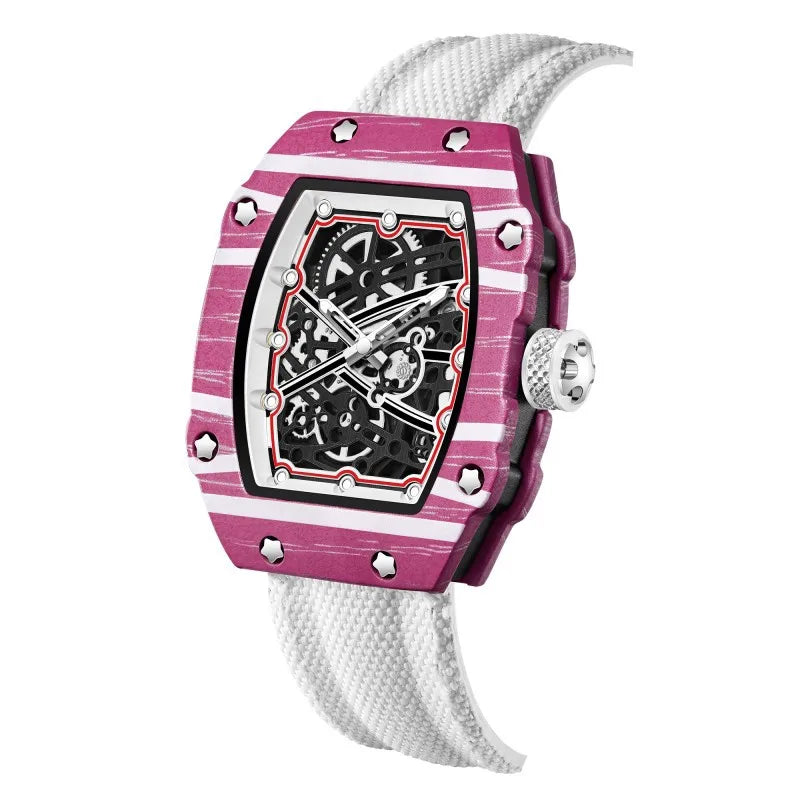New Trendy Ultra-Thin Wine Barrel Shaped Nylon Belt Quartz Watch Fashionable And Stylish Timepiece