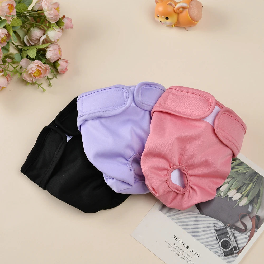 Washable Female Dog Diaper Adjustable Pet Physiological Pant Reusable Leakproof Pets Panties Diapers for Small Medium Large Dogs