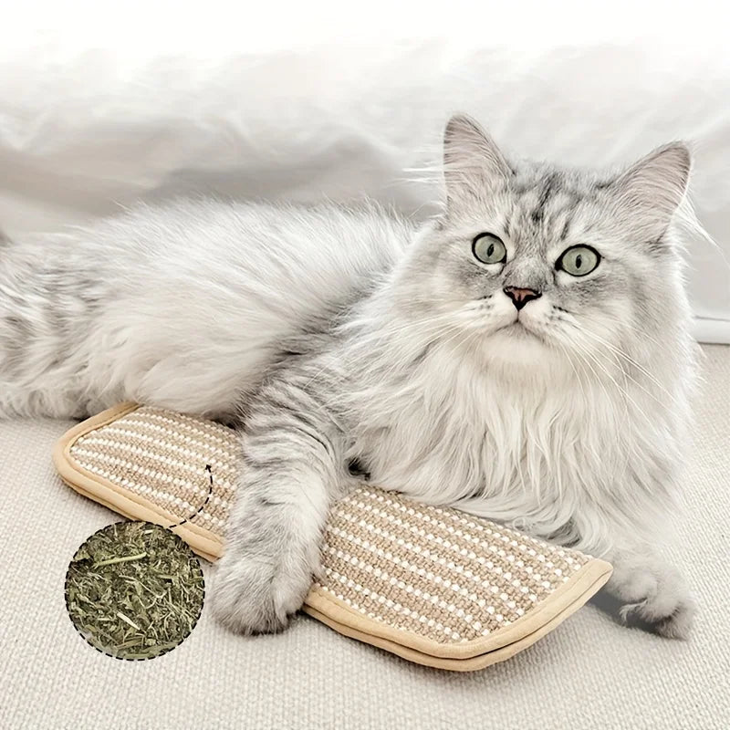 Durable Cat Toy Pillow and Scratching Pad - Chew-Resistant, Teething Bed Cover Style Cat Bed, Soft and Mosquito-Repelling
