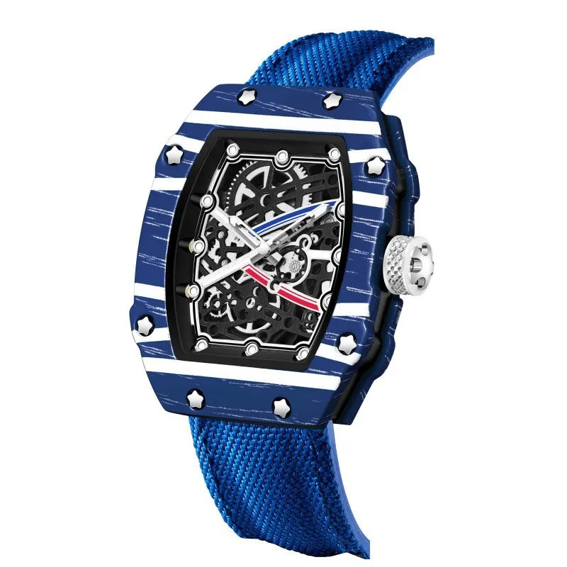 New Trendy Ultra-Thin Wine Barrel Shaped Nylon Belt Quartz Watch Fashionable And Stylish Timepiece