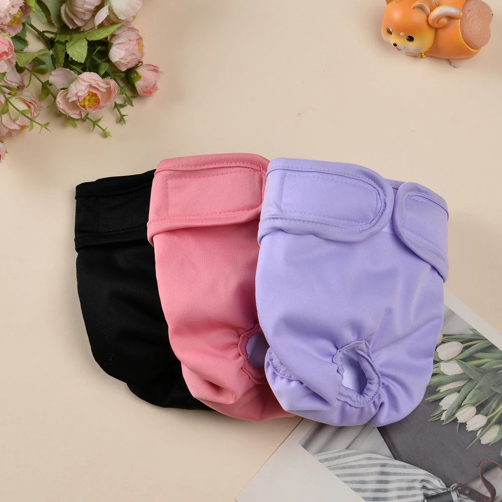 Washable Female Dog Diaper Adjustable Pet Physiological Pant Reusable Leakproof Pets Panties Diapers for Small Medium Large Dogs