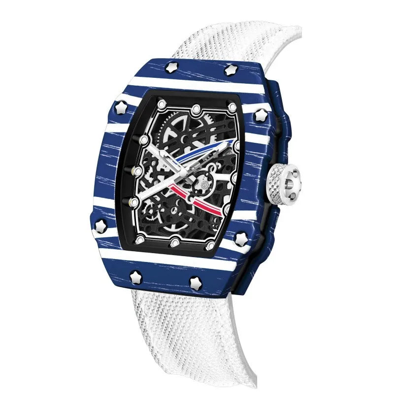 New Trendy Ultra-Thin Wine Barrel Shaped Nylon Belt Quartz Watch Fashionable And Stylish Timepiece