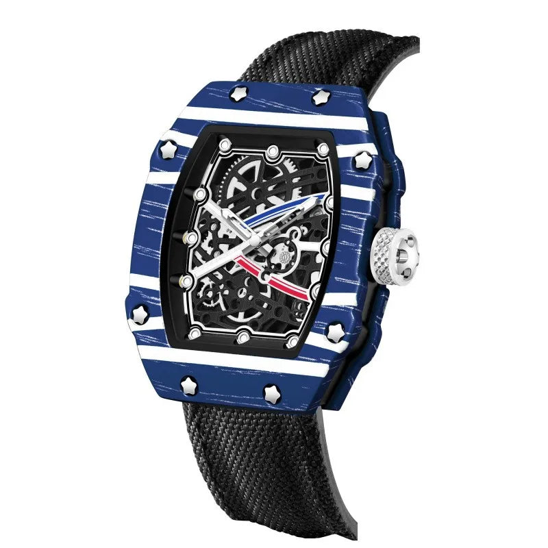 New Trendy Ultra-Thin Wine Barrel Shaped Nylon Belt Quartz Watch Fashionable And Stylish Timepiece