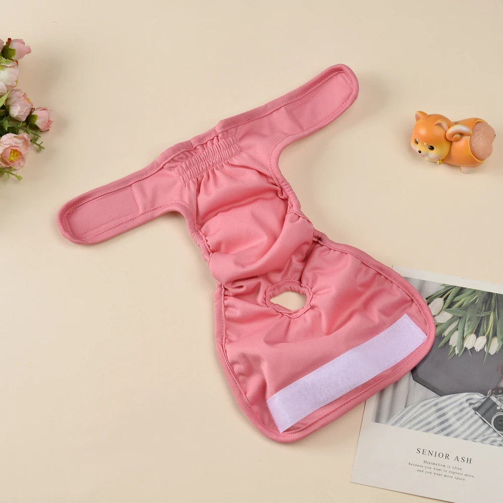 Washable Female Dog Diaper Adjustable Pet Physiological Pant Reusable Leakproof Pets Panties Diapers for Small Medium Large Dogs