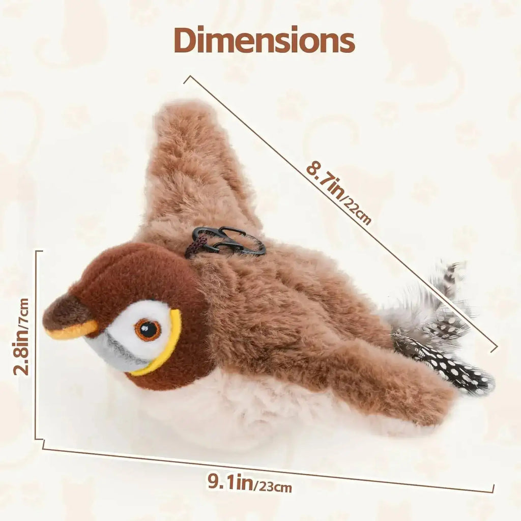 New Simulated Bird Cat Toy Interactive Toys Dog Rechargeable Chirping Flapping Bird(no Flying) Touch Activated Plush Toy Pet