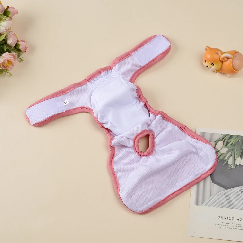 Washable Female Dog Diaper Adjustable Pet Physiological Pant Reusable Leakproof Pets Panties Diapers for Small Medium Large Dogs