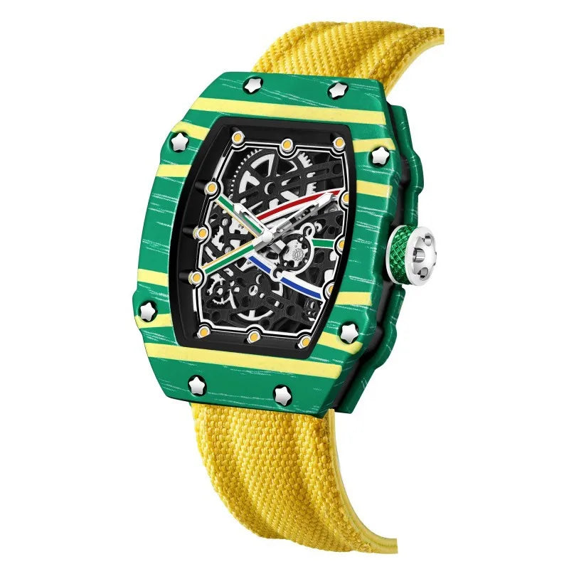 New Trendy Ultra-Thin Wine Barrel Shaped Nylon Belt Quartz Watch Fashionable And Stylish Timepiece