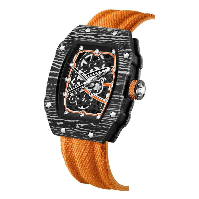 New Trendy Ultra-Thin Wine Barrel Shaped Nylon Belt Quartz Watch Fashionable And Stylish Timepiece