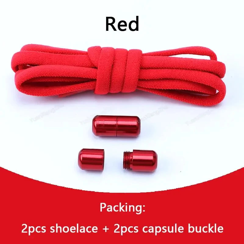 Elastic No Tie Shoelaces Semicircle Shoe Laces For Kids and Adult Sneakers Shoelace Quick Lazy Metal Lock Laces Shoe Strings
