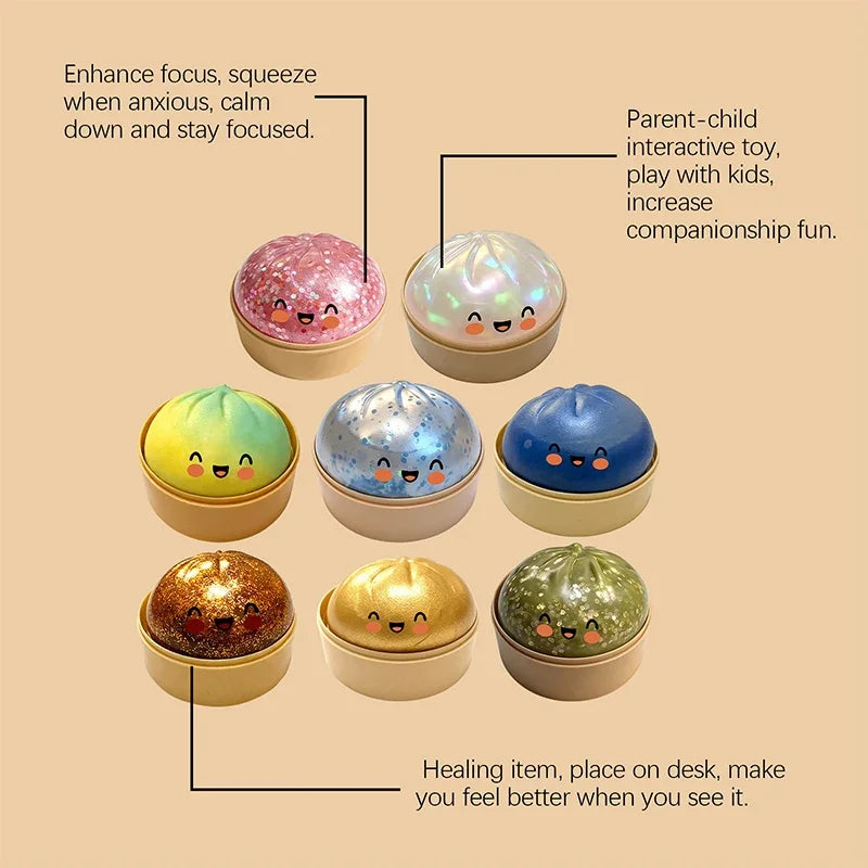 Simulation Flash Dumpling Pressure Ball Slow Rebound Soft Pinch Decompression Office Home Decorat Children Adults Birthday Gifts
