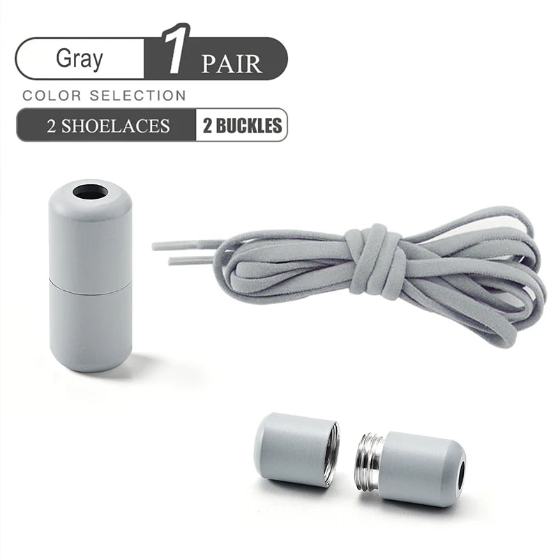 Elastic No Tie Shoelaces Semicircle Shoe Laces For Kids and Adult Sneakers Shoelace Quick Lazy Metal Lock Laces Shoe Strings